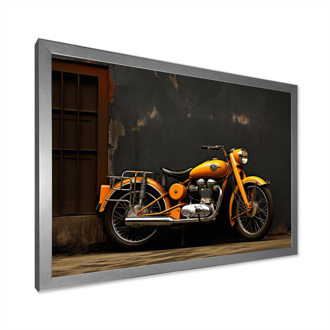 Orange Black Motorcycle Road Rhythms I - Motorcycle Canvas Wall Art