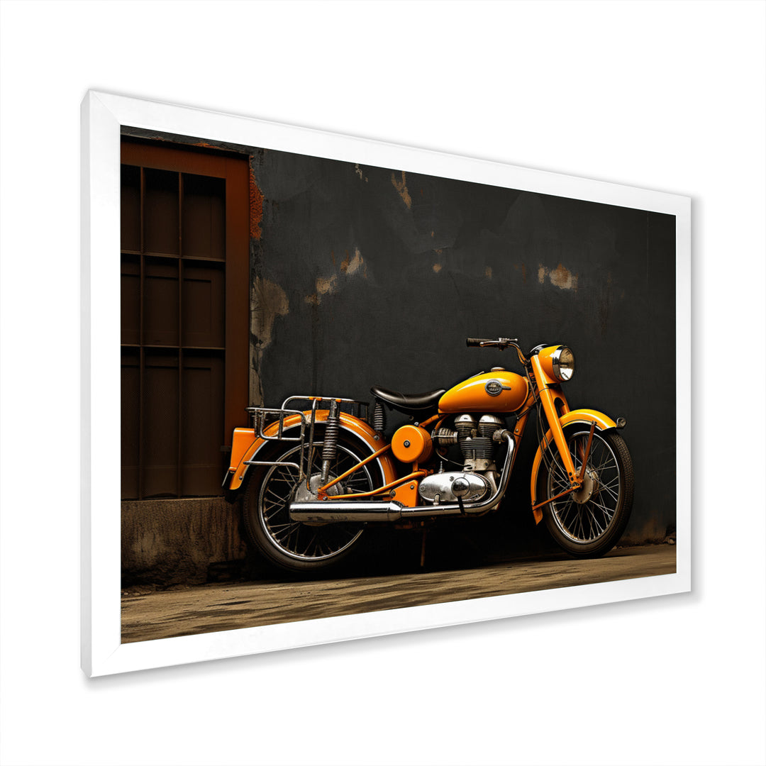 Orange Black Motorcycle Road Rhythms I - Motorcycle Canvas Wall Art