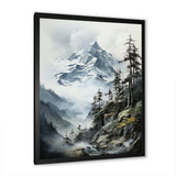 Green White Mountains Majestic Winter Peaks - Landscapes Canvas Wall Art