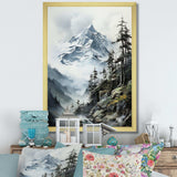 Green White Mountains Majestic Winter Peaks - Landscapes Canvas Wall Art