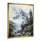 Green White Mountains Majestic Winter Peaks - Landscapes Canvas Wall Art