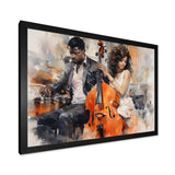 Orange Black Music Harmonious Duo II - Music Canvas Wall Art