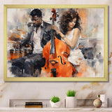 Orange Black Music Harmonious Duo II - Music Canvas Wall Art