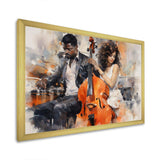 Orange Black Music Harmonious Duo II - Music Canvas Wall Art