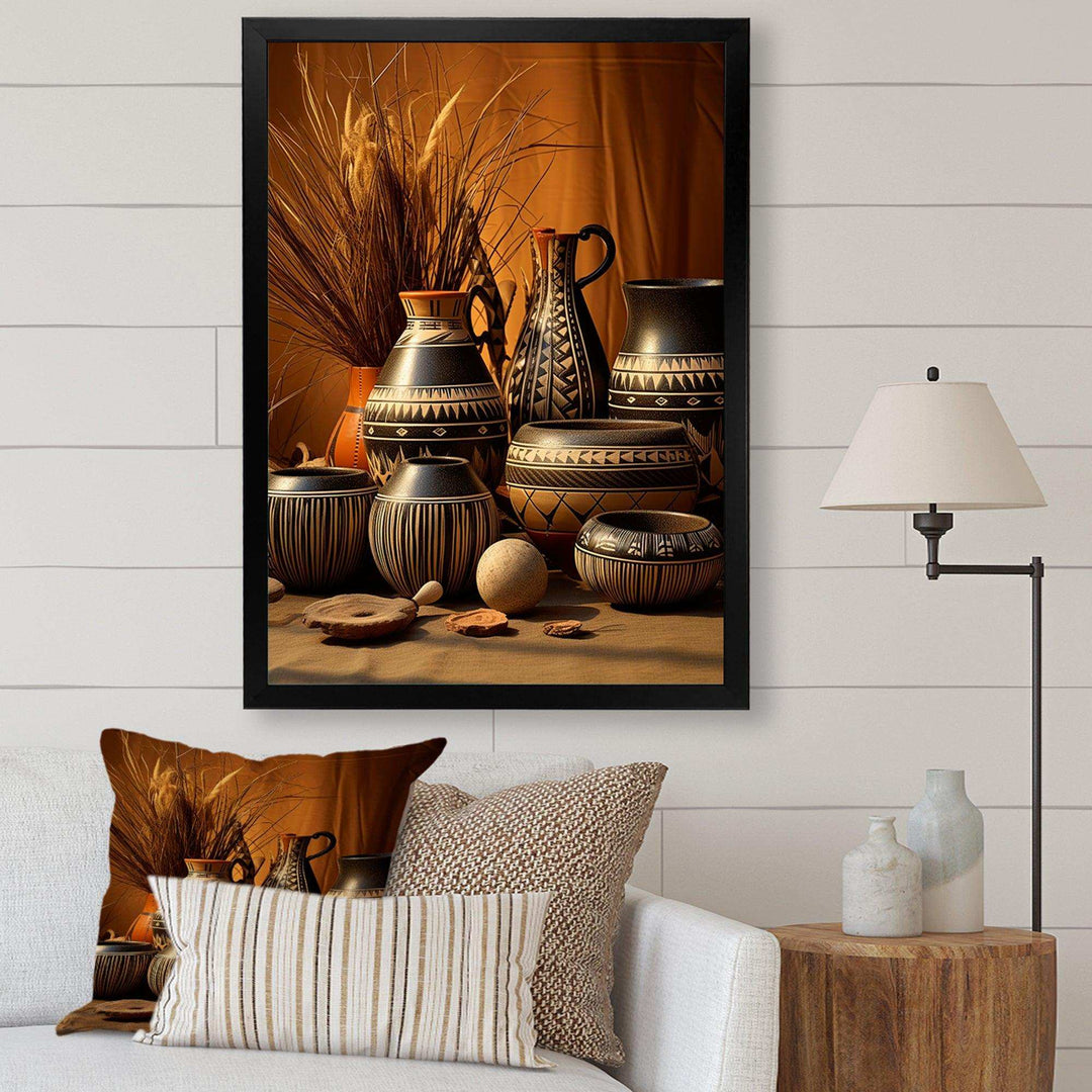 Native Art Pottery Serenity I - People Canvas Wall Art