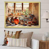 Native Art Pueblo Pottery I - People Canvas Wall Art