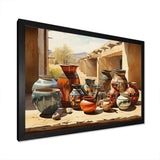 Native Art Pueblo Pottery II - People Canvas Wall Art