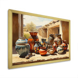 Native Art Pueblo Pottery II - People Canvas Wall Art