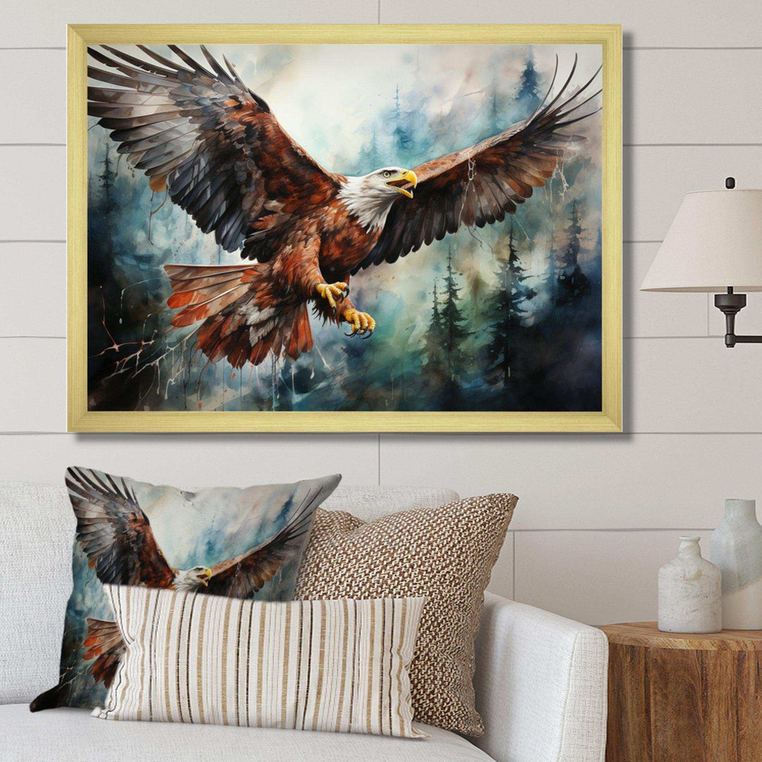 Native Art Spirit Of Eagle - People Canvas Wall Art
