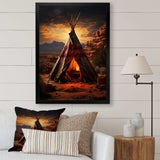 Orange Native Tipi Embracing Tradition I - People Canvas Wall Art