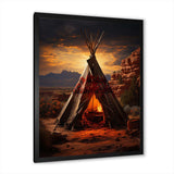 Orange Native Tipi Embracing Tradition I - People Canvas Wall Art