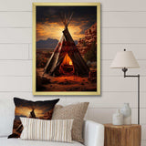 Orange Native Tipi Embracing Tradition I - People Canvas Wall Art