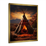 Orange Native Tipi Embracing Tradition I - People Canvas Wall Art