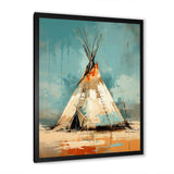 Turquoise Beige Native Tipi Whispers Of Spirit - People Canvas Wall Art