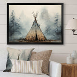 Grey Native Tipi Whispers Of Spirit - People Canvas Wall Art