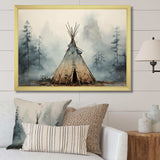 Grey Native Tipi Whispers Of Spirit - People Canvas Wall Art