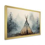 Grey Native Tipi Whispers Of Spirit - People Canvas Wall Art