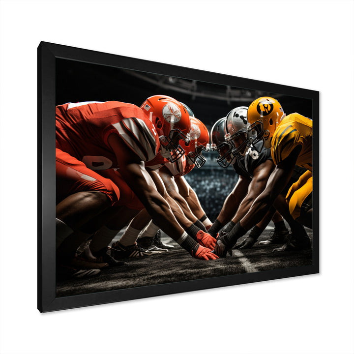 Yellow Football Dynamic Formation - Football Canvas Wall Art