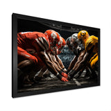 Yellow Football Dynamic Formation - Football Canvas Wall Art