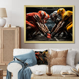 Yellow Football Dynamic Formation - Football Canvas Wall Art