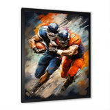 Orange Football Energetic Tackles - Football Canvas Wall Art