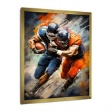 Orange Football Energetic Tackles - Football Canvas Wall Art