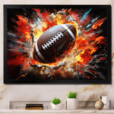 Red Football Explosive Ballon - Sports Canvas Wall Art