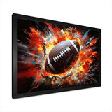 Red Football Explosive Ballon - Sports Canvas Wall Art