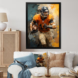 Yellow Football Fragmented Plays - Football Canvas Wall Art