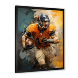 Yellow Football Fragmented Plays - Football Canvas Wall Art
