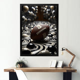 Football Spiraling Spirals - Football Canvas Wall Art