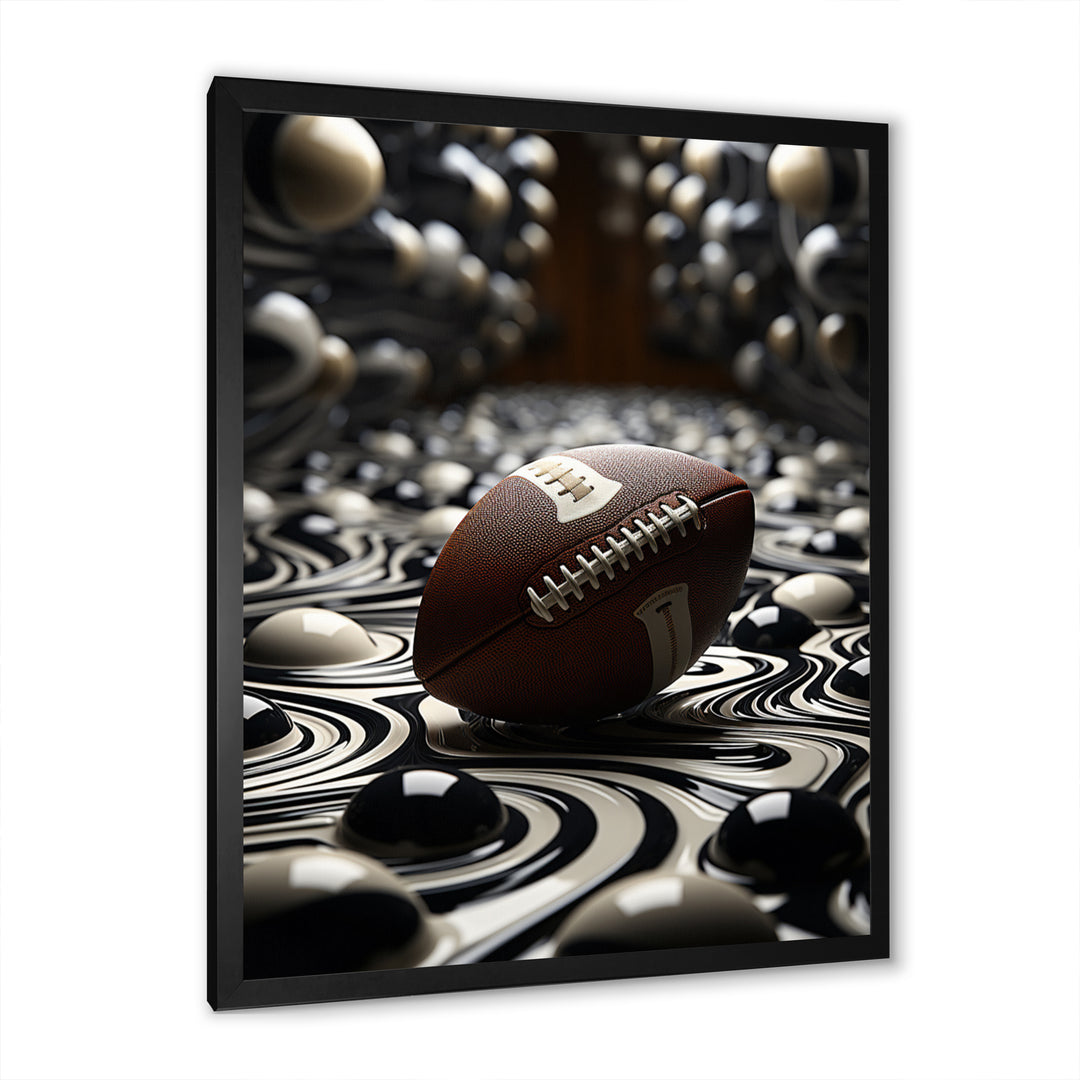 Football Spiraling Spirals - Football Canvas Wall Art