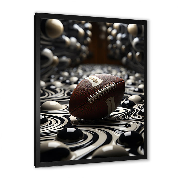 Football Spiraling Spirals - Football Canvas Wall Art