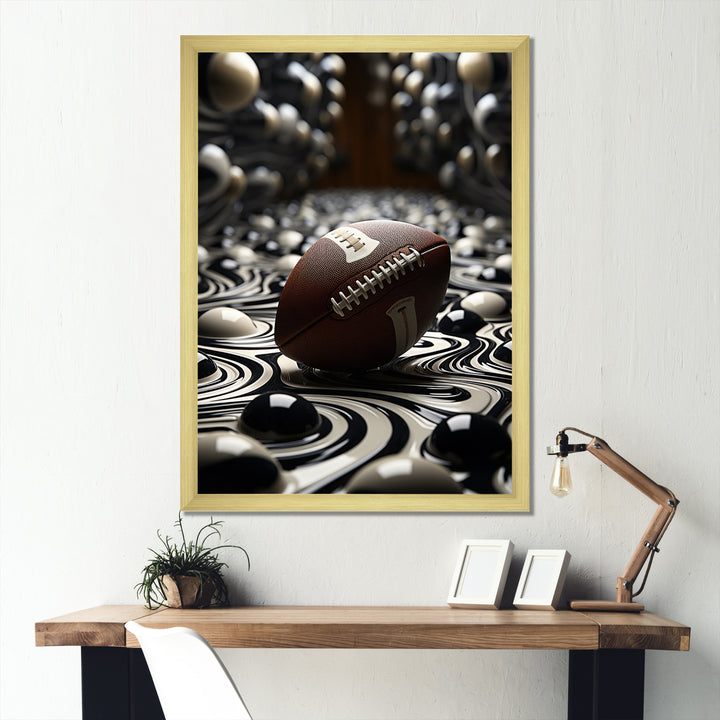 Football Spiraling Spirals - Football Canvas Wall Art