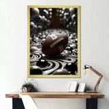 Football Spiraling Spirals - Football Canvas Wall Art