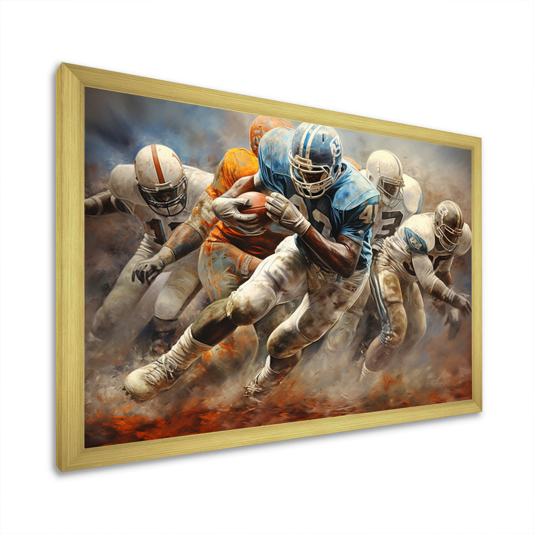 Football Strategic Interplay I - Football Canvas Wall Art