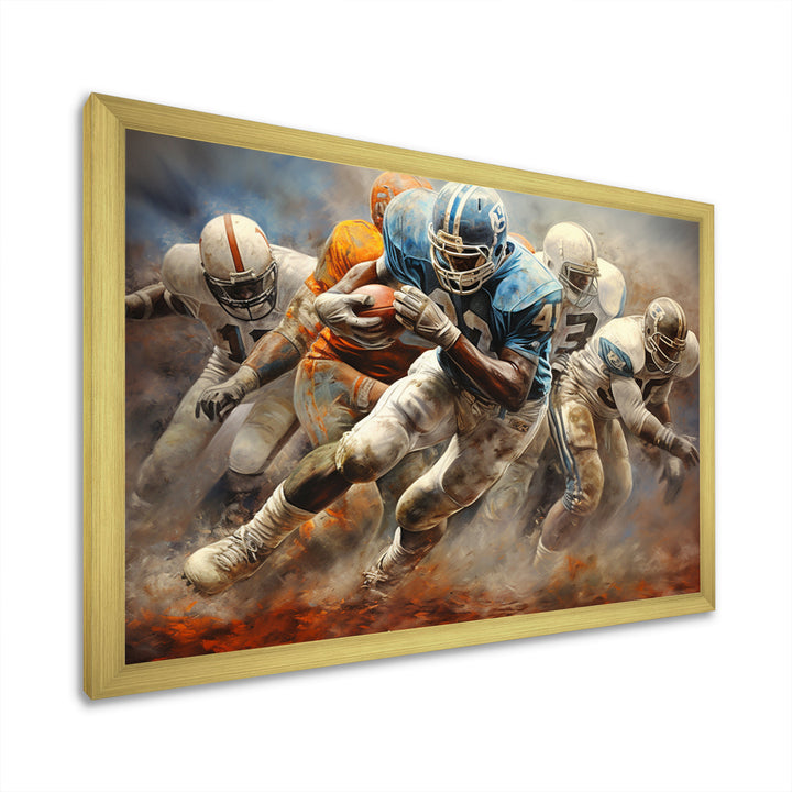 Football Strategic Interplay I - Football Canvas Wall Art