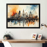 Colorful Nyc Cityscape Watercolor II - Cityscapes Canvas Wall Art