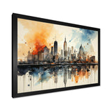 Colorful Nyc Cityscape Watercolor II - Cityscapes Canvas Wall Art