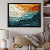 Teal Orange Ocean Coastal Essence Collage - Coastal Canvas Wall Art