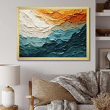 Teal Orange Ocean Coastal Essence Collage - Coastal Canvas Wall Art