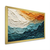 Teal Orange Ocean Coastal Essence Collage - Coastal Canvas Wall Art