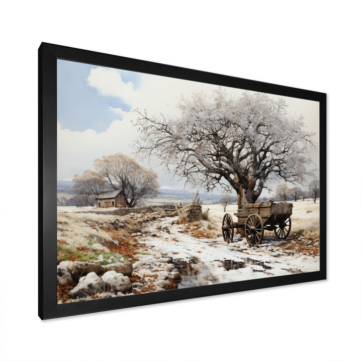 White Old Cart  Legacy - Old American Cart Canvas Wall Art