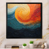 Teal Orange Op Art Rhythmic Illusion III - Abstract Canvas Wall Art