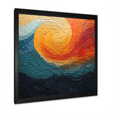 Teal Orange Op Art Rhythmic Illusion III - Abstract Canvas Wall Art