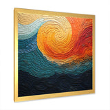 Teal Orange Op Art Rhythmic Illusion III - Abstract Canvas Wall Art