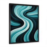 Turquoise Black Opt Art In - Abstract Canvas Wall Art