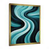 Turquoise Black Opt Art In - Abstract Canvas Wall Art