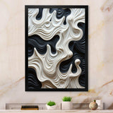 Black White Opt Art Rhythmic Pulses I - Abstract Canvas Wall Art