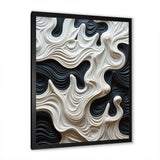 Black White Opt Art Rhythmic Pulses I - Abstract Canvas Wall Art